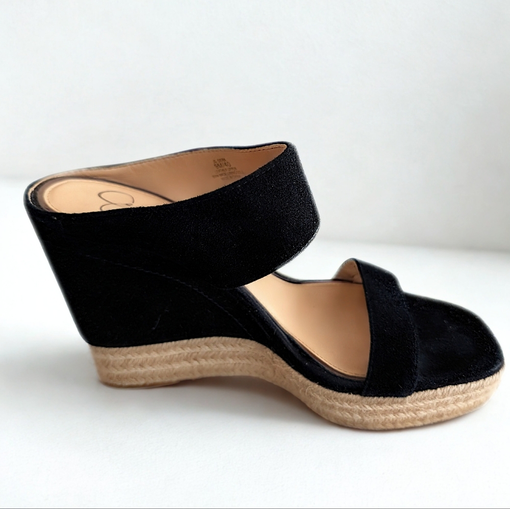 β¨ Jessica Simpson Black Wedge Sandals - Size 9 β¨ - Picture 4 of 10